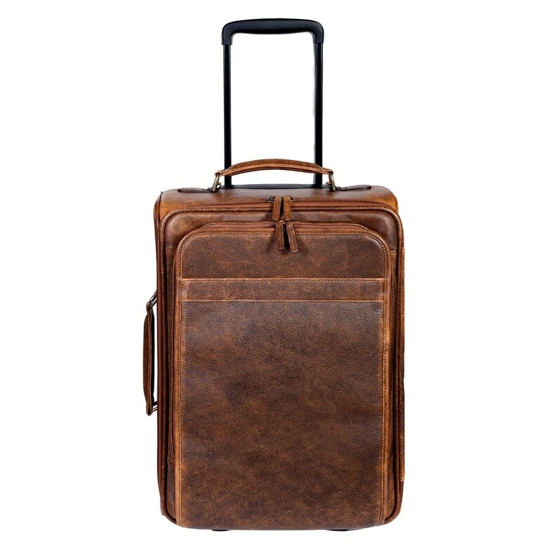 leather carry on with wheels