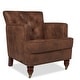 preview thumbnail 2 of 14, Abbyson Tafton Antique Brown Fabric Tufted Club Chair