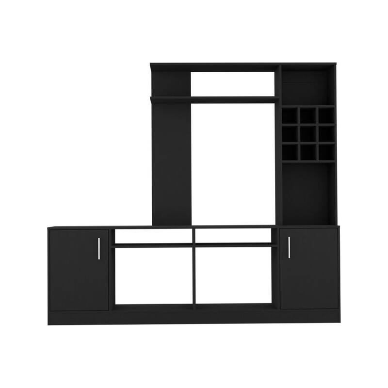 Entertainment Center for Living Room ,Apartment, Black - Black