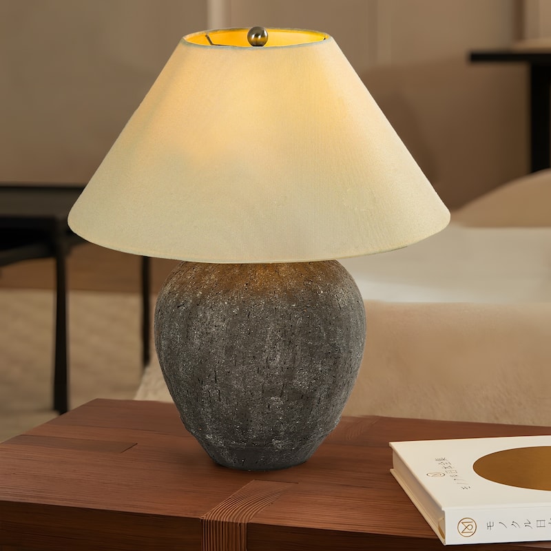 Ceramic Table Lamp with Linen Shade