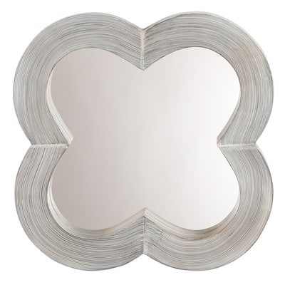 Alden Décor Ivy Wood Mirror, Grey Wash