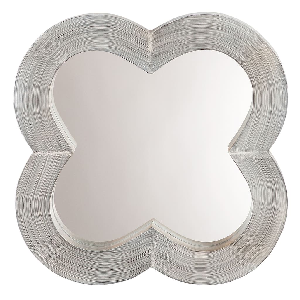 Alden Décor Ivy Wood Mirror, Grey Wash