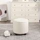preview thumbnail 37 of 49, Adeco Faux Leather Round Storage Ottoman with Tufted