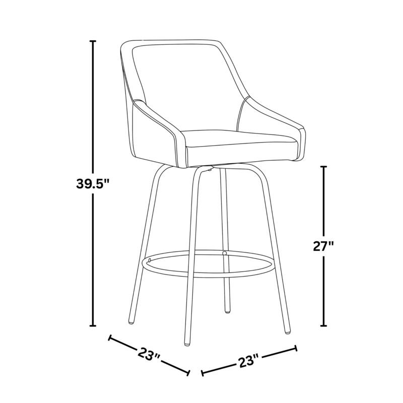 Hannah 26" Fixed-Height Counter Stool - Set of 2
