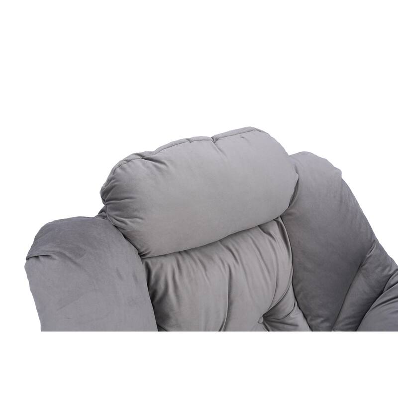Accent Contemporary Lounge Chair, Single Steel Frame Sofa Chair with Armrests and A Side Pocket,with ottoman,with footrest