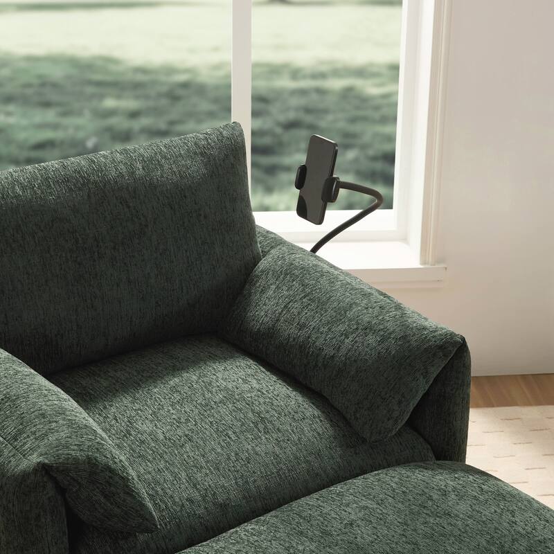 Comfy Chenille Armchair, Modern Cloud Chaise Lounge for Living Room&Apartment