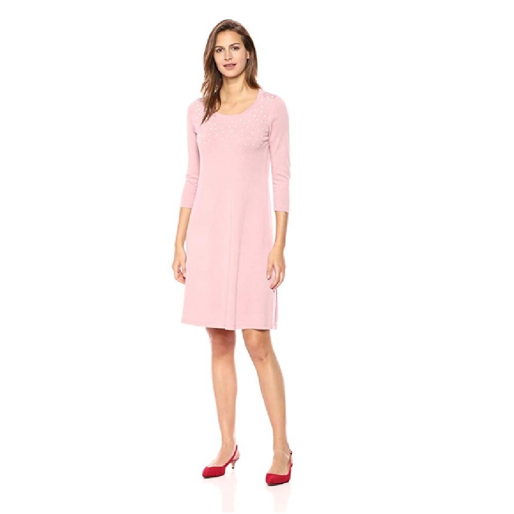 pink pearl sweater dress