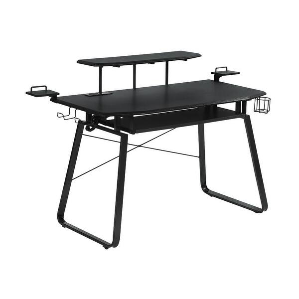 PVC Gaming Desk with USB Ports in Gunmetal Finish Bed Bath & Beyond
