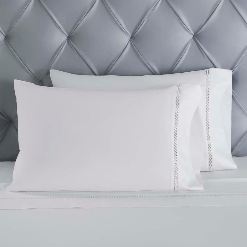 Blue Nile Mills Allure Cotton Cross-Stitch Embroidered Bed Sheet Set