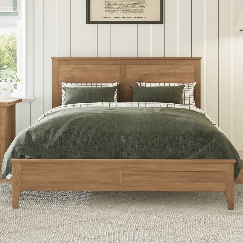 Modern Solid Wood Queen Size Platform Bed - Seadrift