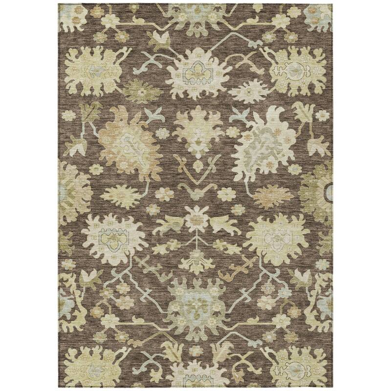 HomeRoots Floral Traditional Rectangle Outdoor Rug