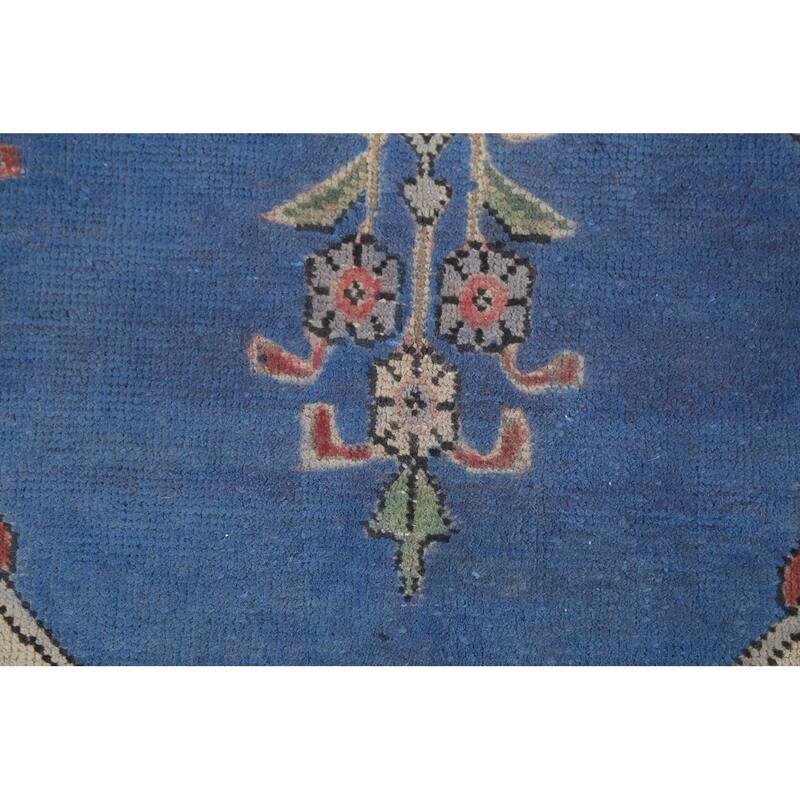 Blue Tabriz Persian Vintage Area Rug Handmade Wool Carpet - 8'3"x 11'5"