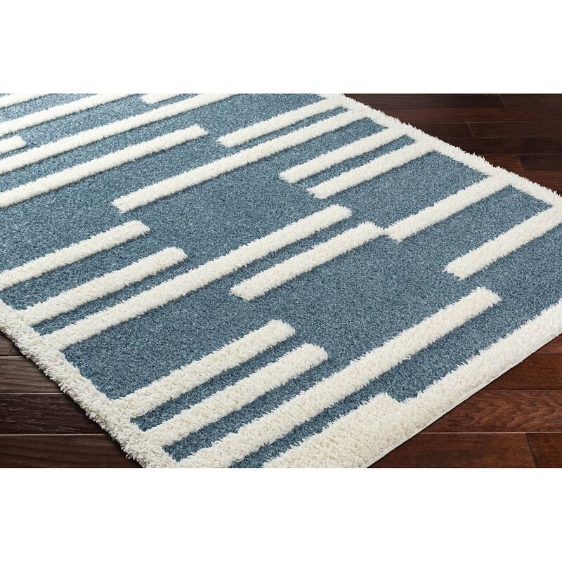 Livabliss Rodos Modern Stripe Plush Area Rug