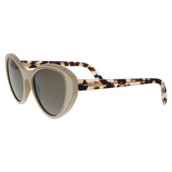 Shop Prada Pr 14us 02r5s2 Beige Cat Eye Sunglasses 55 18 140