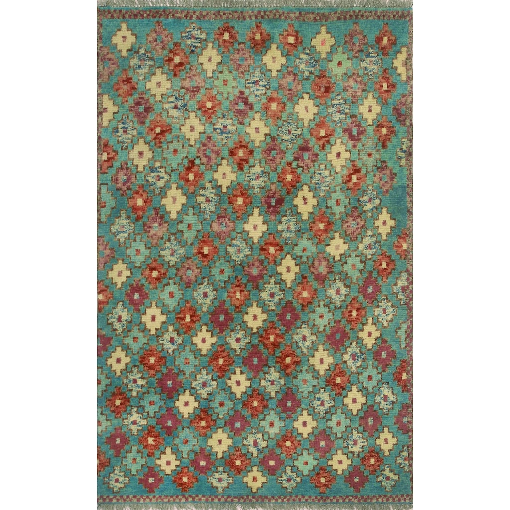 Balochi Aelfric Lt. Green/Purple Rug - 3'3" x 5'1"