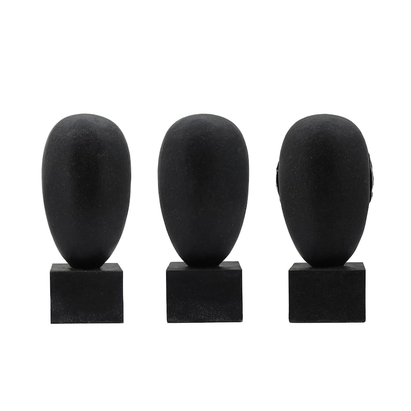 Resin Modern Sculptures with Butterfly Decorative Art (Set of 3) - 6" x 6" x 13"