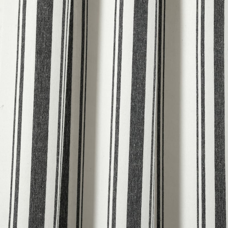 Lush Decor Farmhouse Stripe Yarn Dyed Cotton Window Curtain Panel Pair
