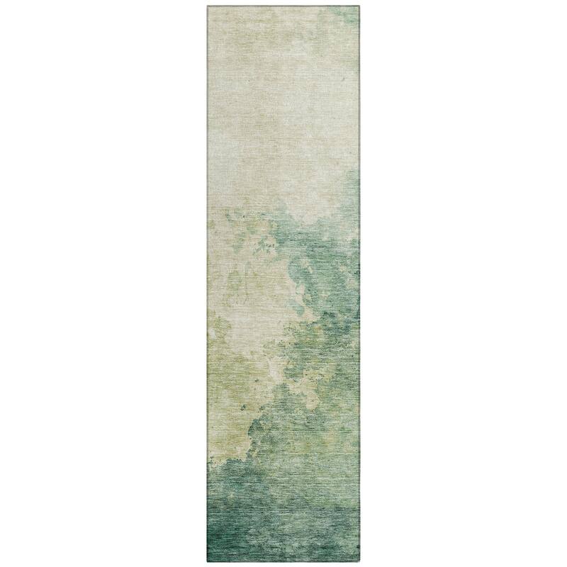 Machine Washable Indoor/ Outdoor Abstract Modern Chantille Rug