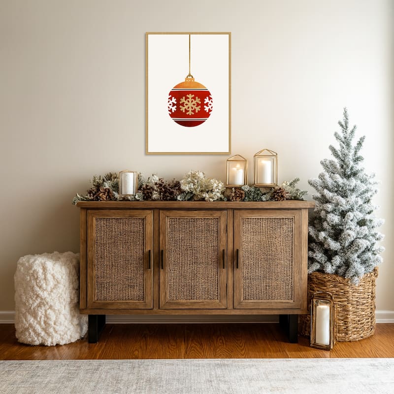 Warm Wishes by Eins Kubistika (23 x 33 in.), Framed Canvas Wall Art Print - Sylvie Bright Gold