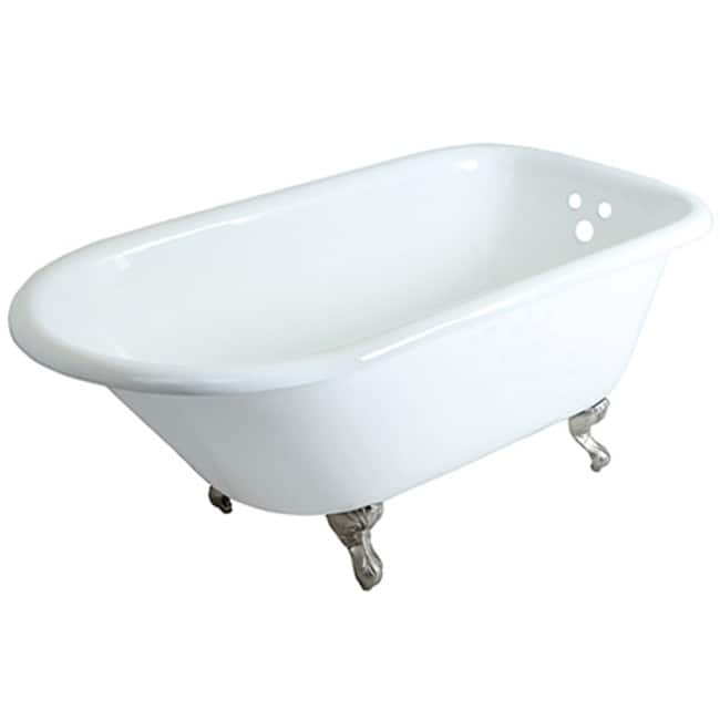 Kingston Brass Aqua Eden 60" Clawfoot Cast Iron Soaking Tub with