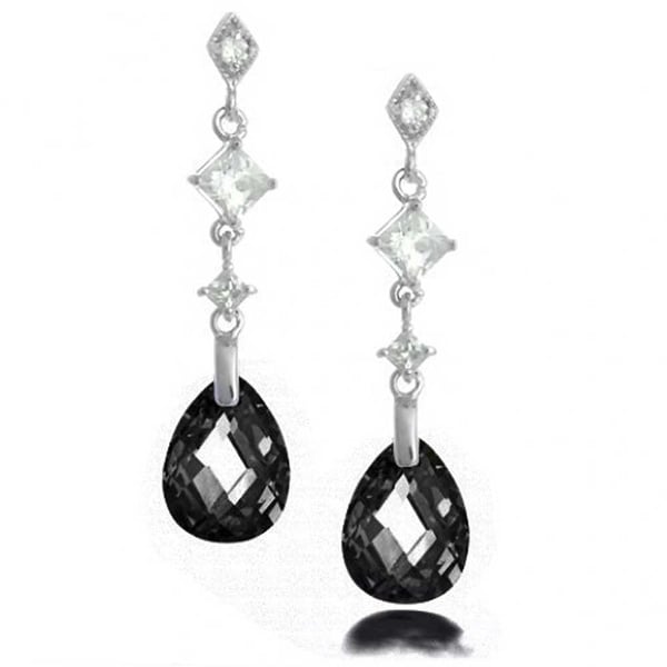 Bling Jewelry Sterling Silver Faceted Black Cz Teardrop Bling Jewelry Sterling Silver Faceted Black Cz Teardrop Earrings