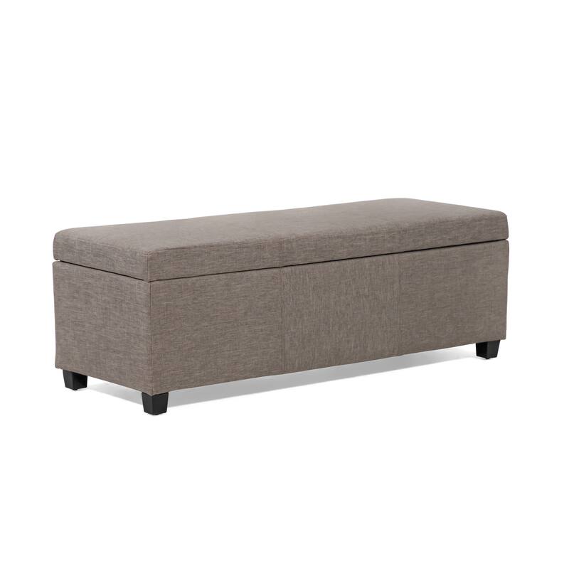 DH Basic Modern Brian 48-inch Rectangular Linen Storage Ottoman Bench by Denhour