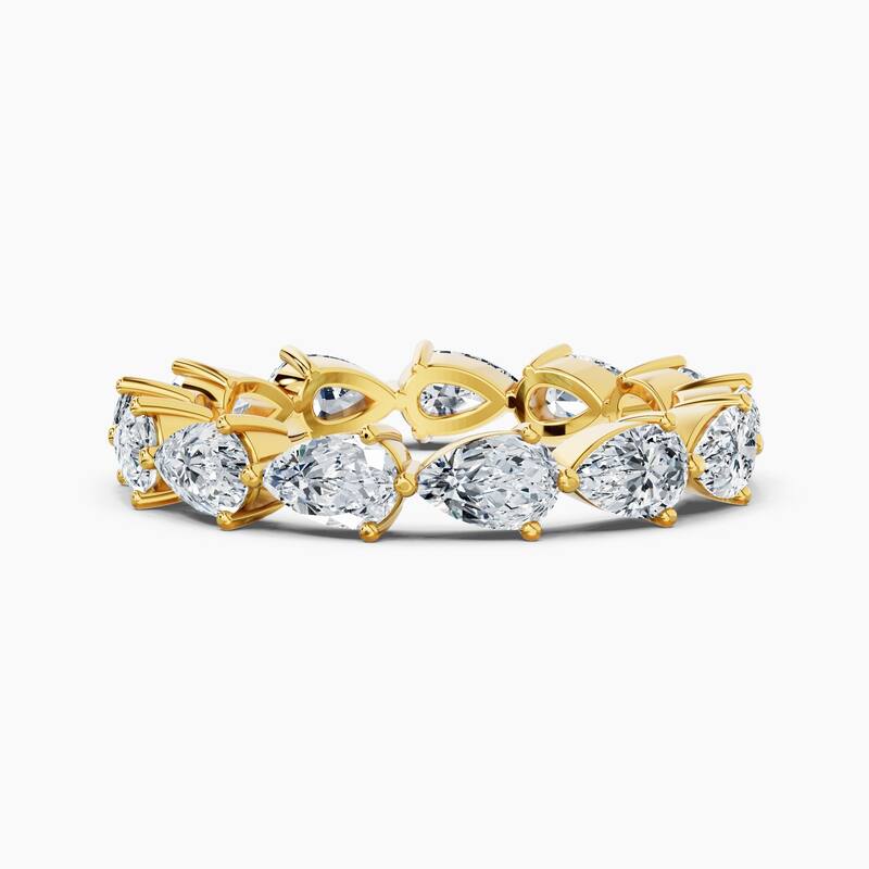 Auriya 14k Gold Pear East-West Lab Grown Diamond Eternity Band 1.70 - 6.75 ct. tw. (F-G, VS) - 3.25 ct. wt. - 6 - Yellow