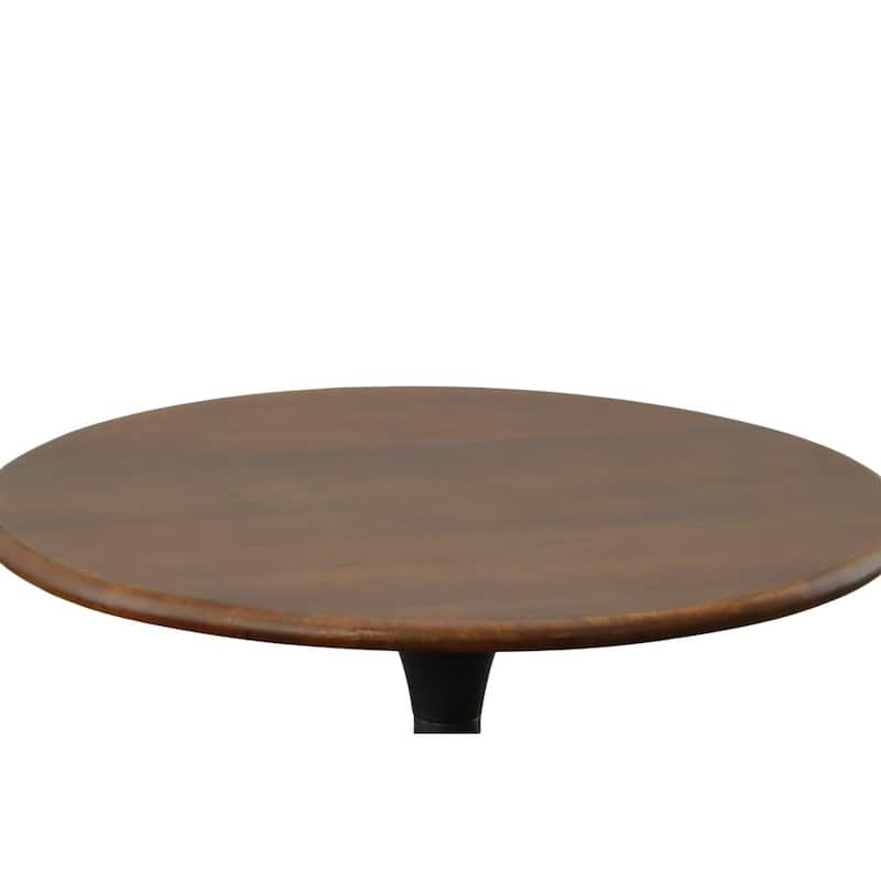 Tulip Shaped Wooden Dining Table - 30" - Brown and Black