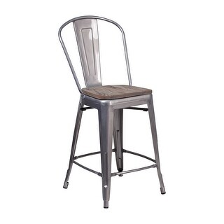 Shop Offex 24 High Clear Coated Bistro Style Counter Height Stool