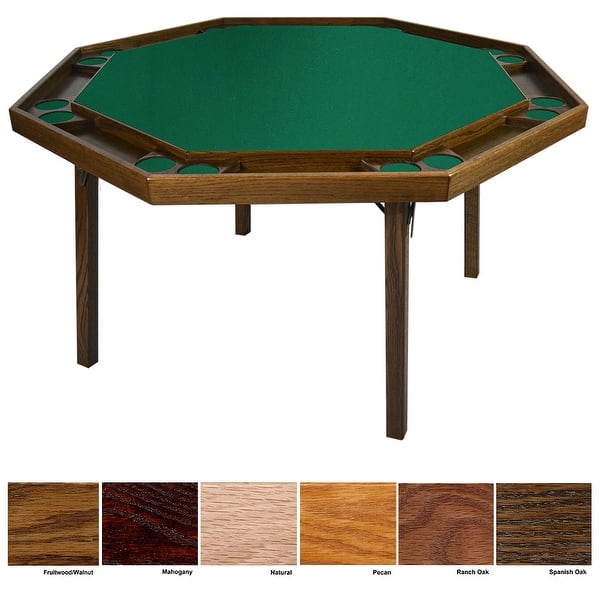 Kestell Oak Contemporary Style Poker Table Fabric Playing Surface