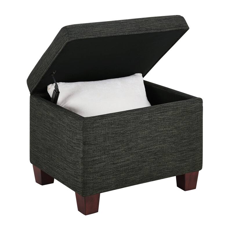 Stylish Upholstered Storage Ottoman with Hidden Compartment for Seating, Coffee Table Use and Storage Solutions