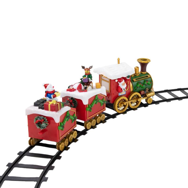16-Piece LED Lighted Musical and Animated Christmas Village Train - 6.5"