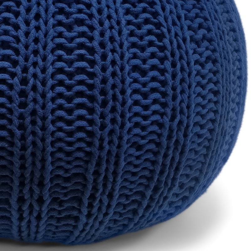 WYNDENHALL Grandville Boho Round Hand Knit Pouf