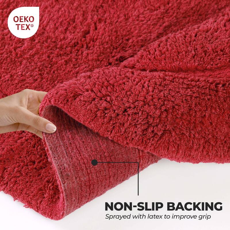 Superior Cotton Non-slip Oval Bath Rug - (Set of 2) - On Sale ...