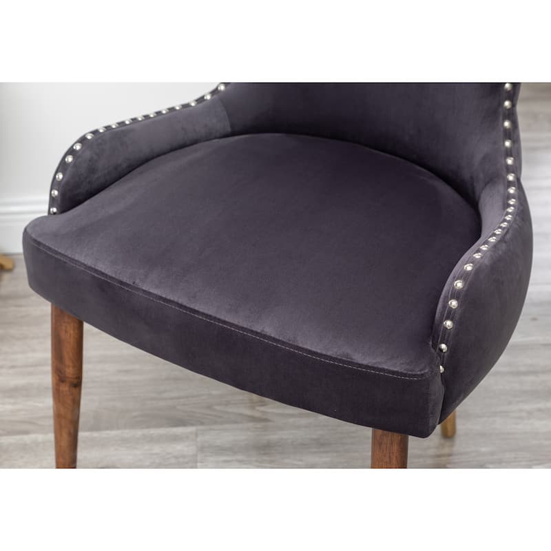 Gray 23" Polyester Accent Chair