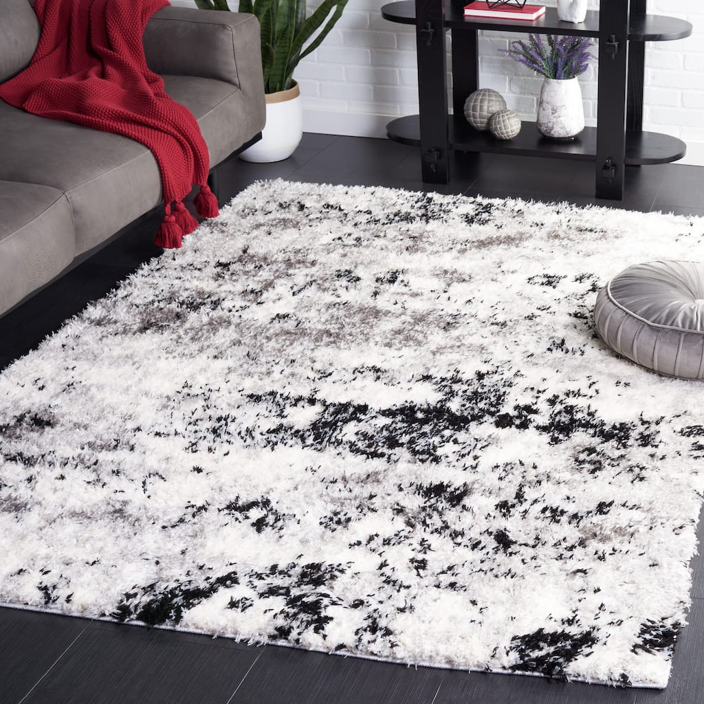 SAFAVIEH Lindsay Shag Nancie Modern Abstract 2-inch Thick Rug