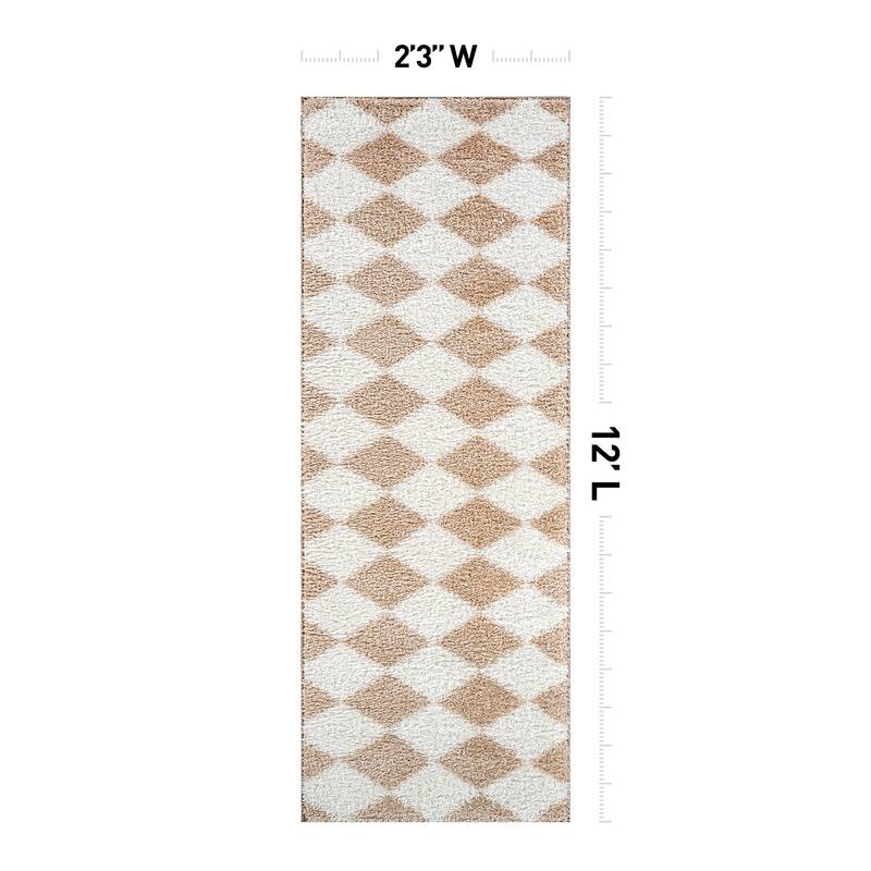 Diamond Wave Shag Rug - Cozy Feel for Living Room, Bedroom, or Entryway - Anthracite Dark Gray - Medium Pile