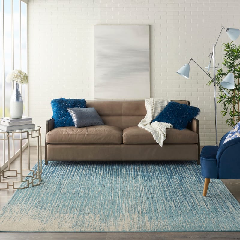 Nourison Passion Modern Abstract Area Rug - 8' x 10' - Navy/Light Blue