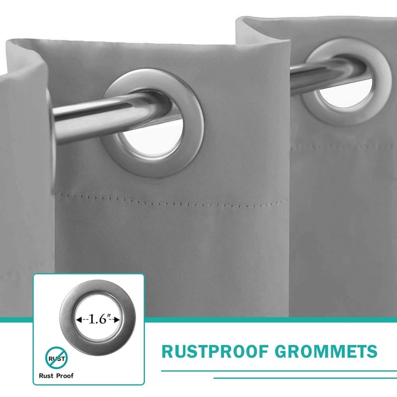 Pro Space Insulated Thermal Blackout Window Curtain Waterproof Grommet Top Curtain Privacy Drape Grey (1 Panel)
