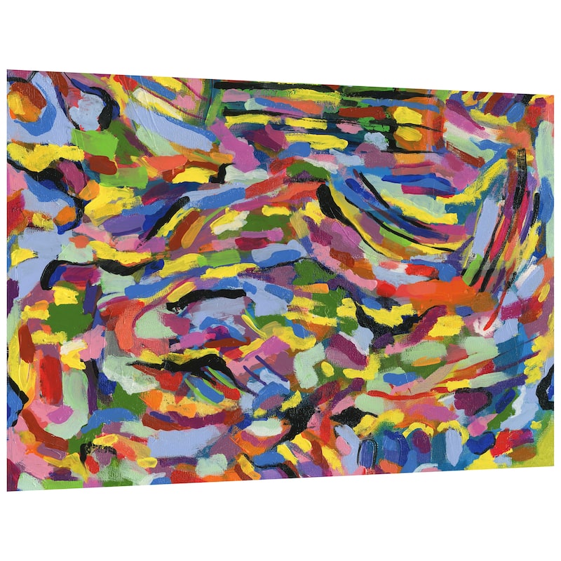 "Rules of the Rainbow I" Frameless Free Floating Tempered Glass Panel Graphic Wall Art