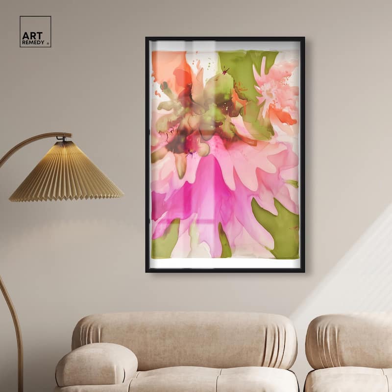 Vibrant Fluidity Floral I Shadowbox by Art Remedy