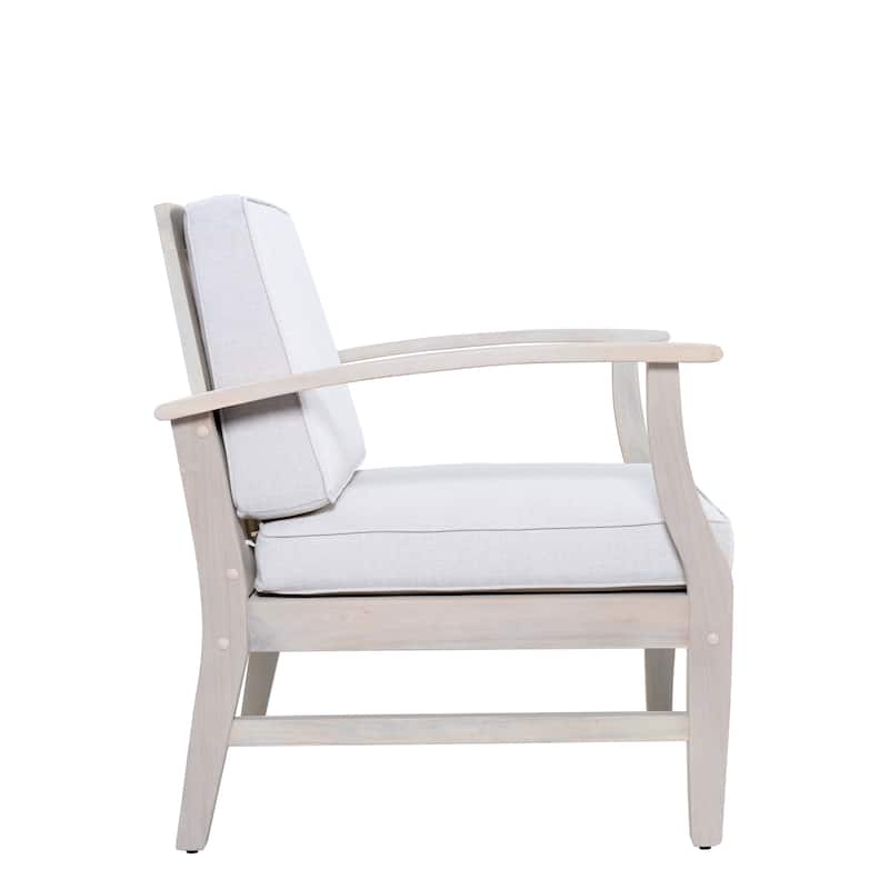 Perla Outdoor Acacia Wood Club Chair (Set of 2) by Christopher Knight Home