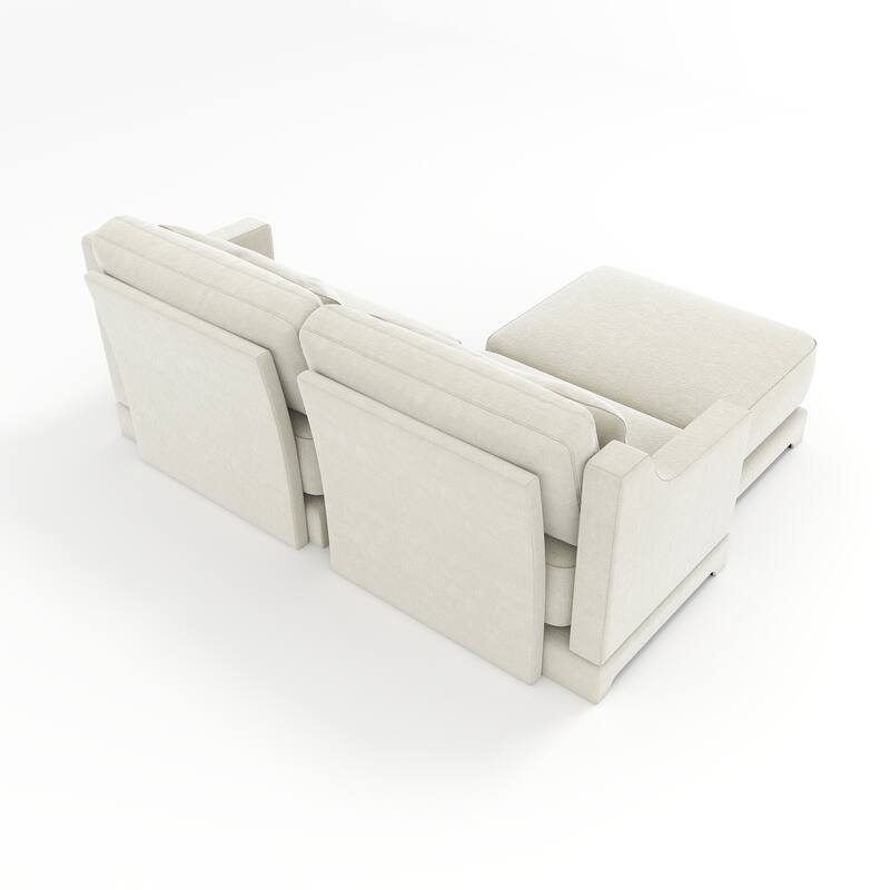 73.2" Chenille 2-Seater Sofa with Ottoman, 2 Pillows & Solid Wood Frame