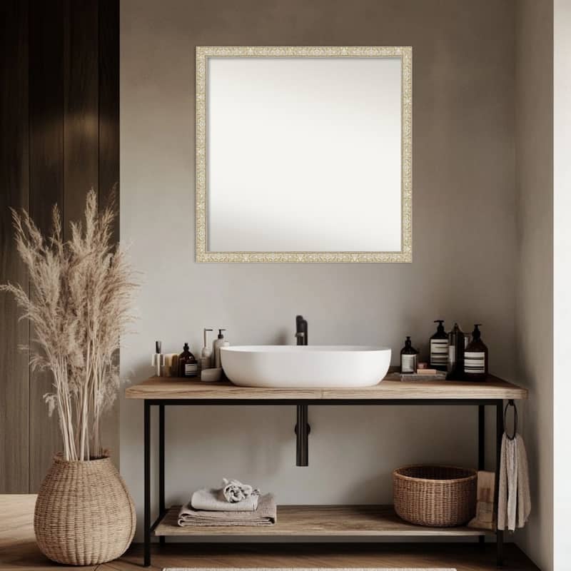 Lila Non-Beveled Wood Framed Bathroom Vanity Wall Mirror