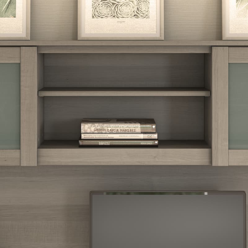 Bush Furniture Somerset 60W L Shaped Desk with Storage Hutch