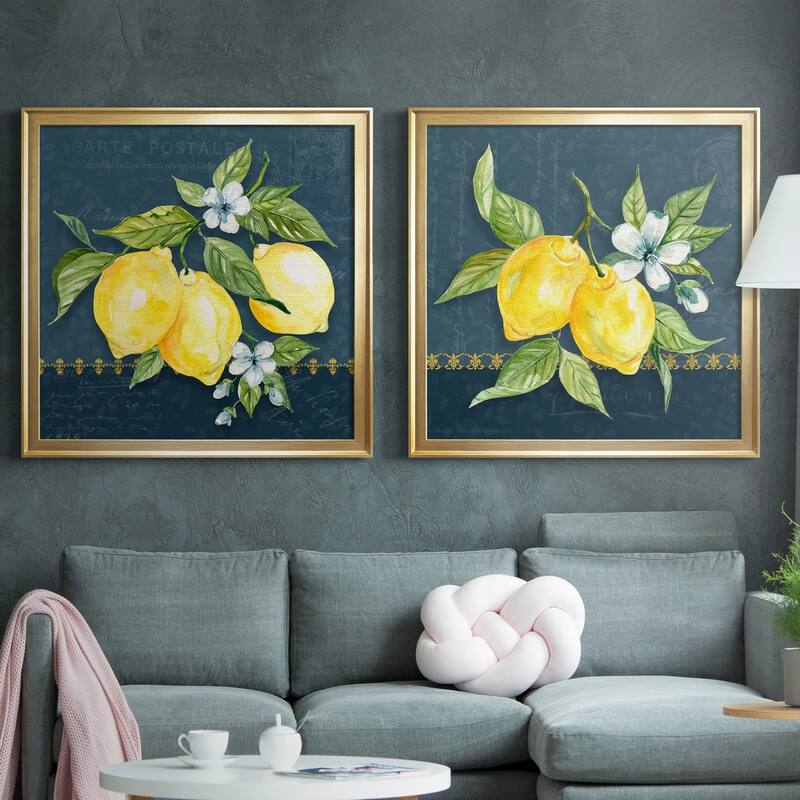 Blue Lemon Squeeze I Premium Framed Canvas - Ready to Hang