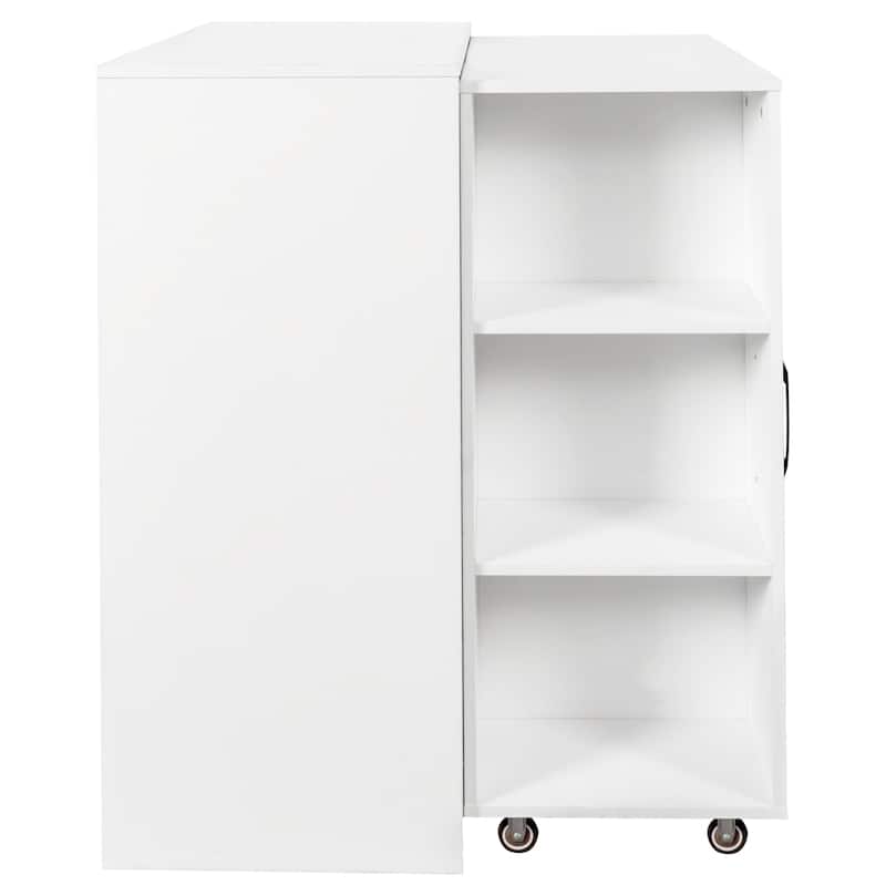 Anmytek Multi Functional 3 Tier Slide Out Door Bookcase - With Wheels Hidden Storage Cabinet