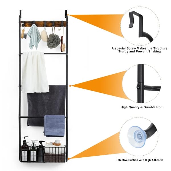 Over The Door Towel Racks, Bathroom 3-Tier Stainless Steel Organizer