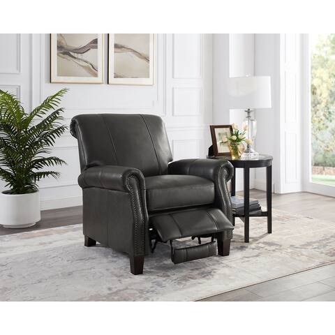 Hydeline Caleb Top Grain Leather Recliner Chair With Memory Foam