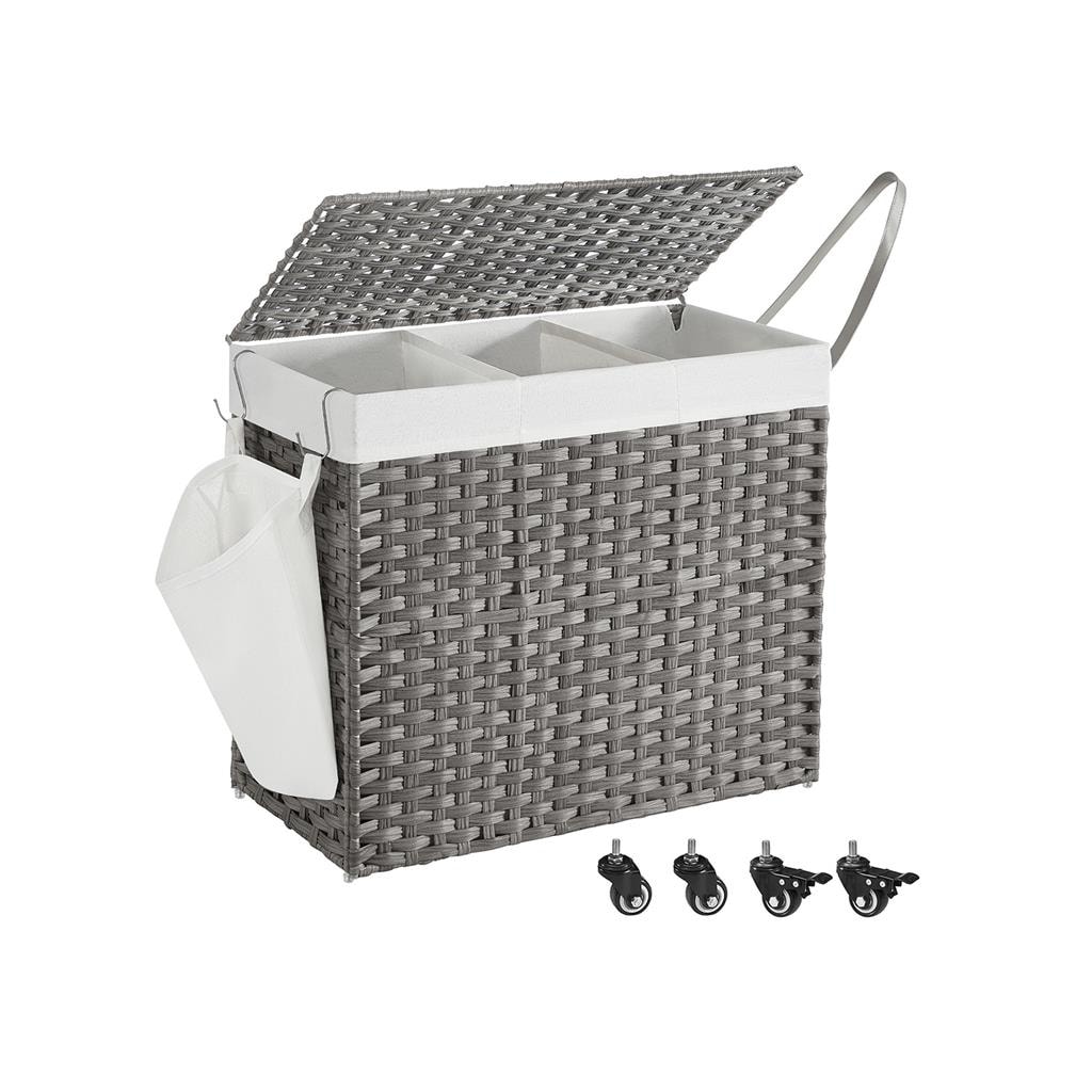 Laundry basket with wheels and lid deals